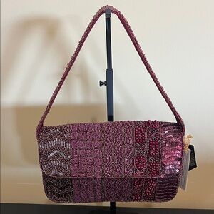 From India To You | Wine Beaded Shoulder Bag